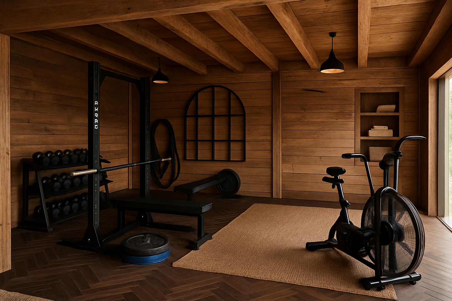 Luxury barn gym