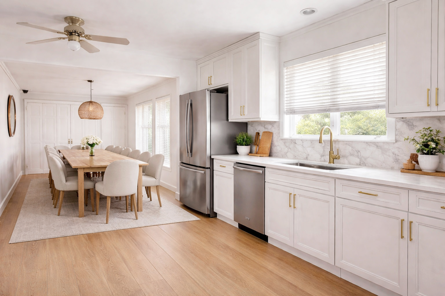 Main house kitchen and living area