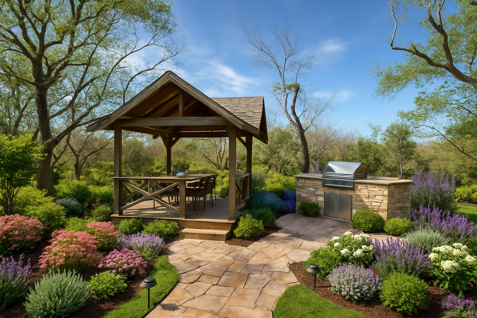 Outdoor dining pavilion